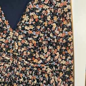 Floral Print Long Sleeve Full Length Dress